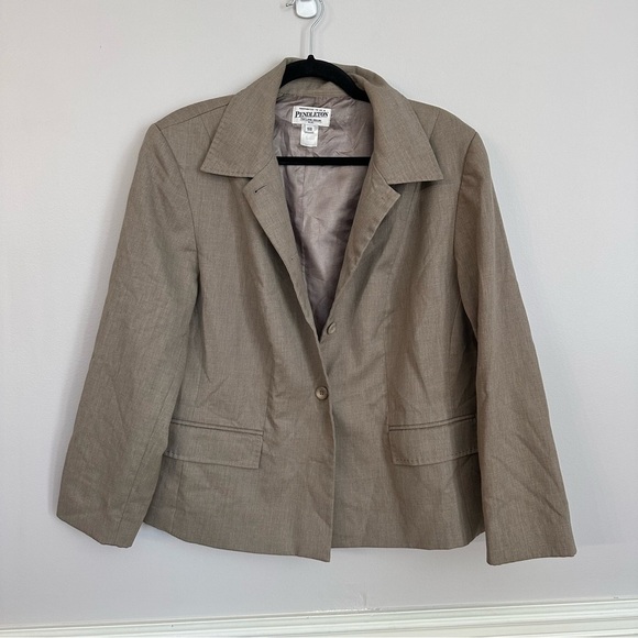 Pendleton Vintage Long Sleeve Button Front Virgin Wool Blazer Sz 16W Plus GUC - Picture 2 of 8